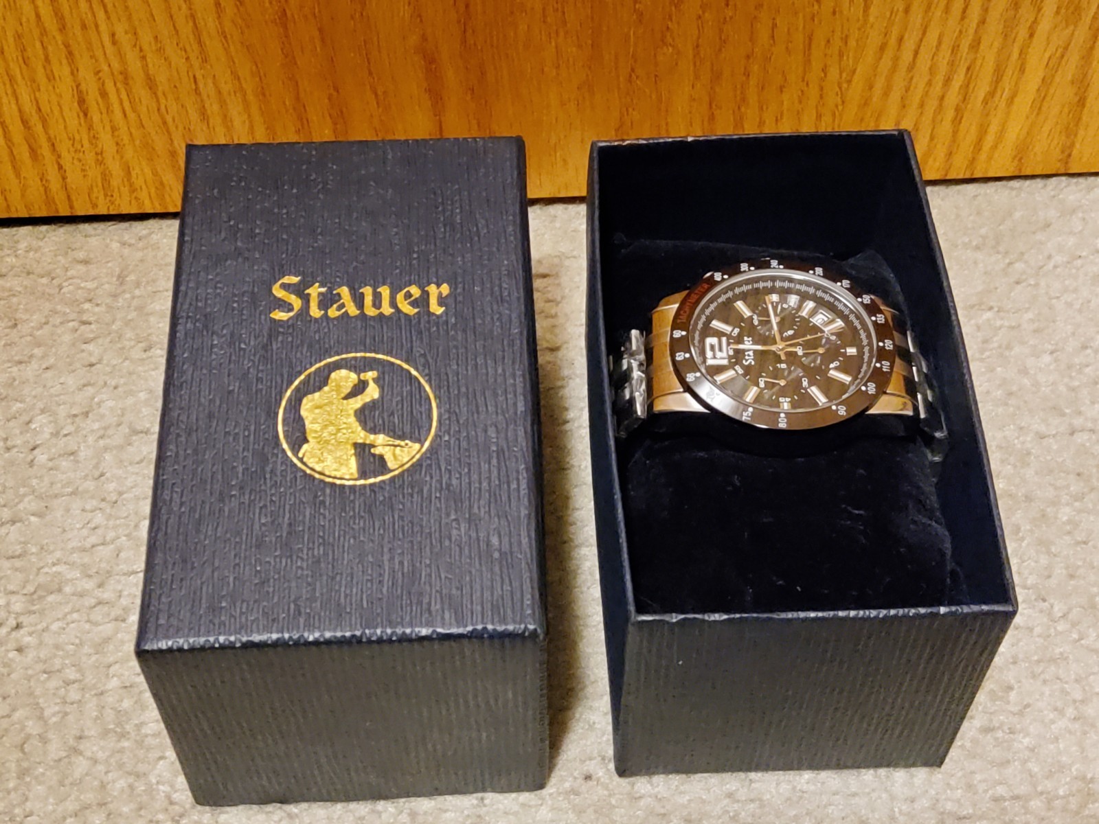 Stauer Jet Setter Chronograph Men’s Watch 38061 Stainless Steel New in Box