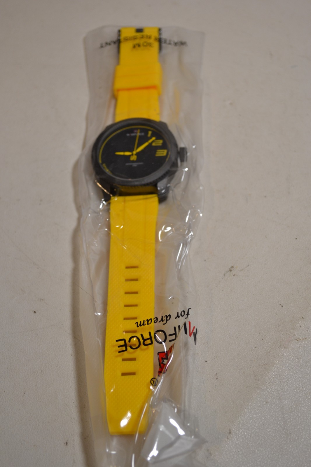 Naviforce Watch Mens Yellow Sports Watch 30M Water Resistant