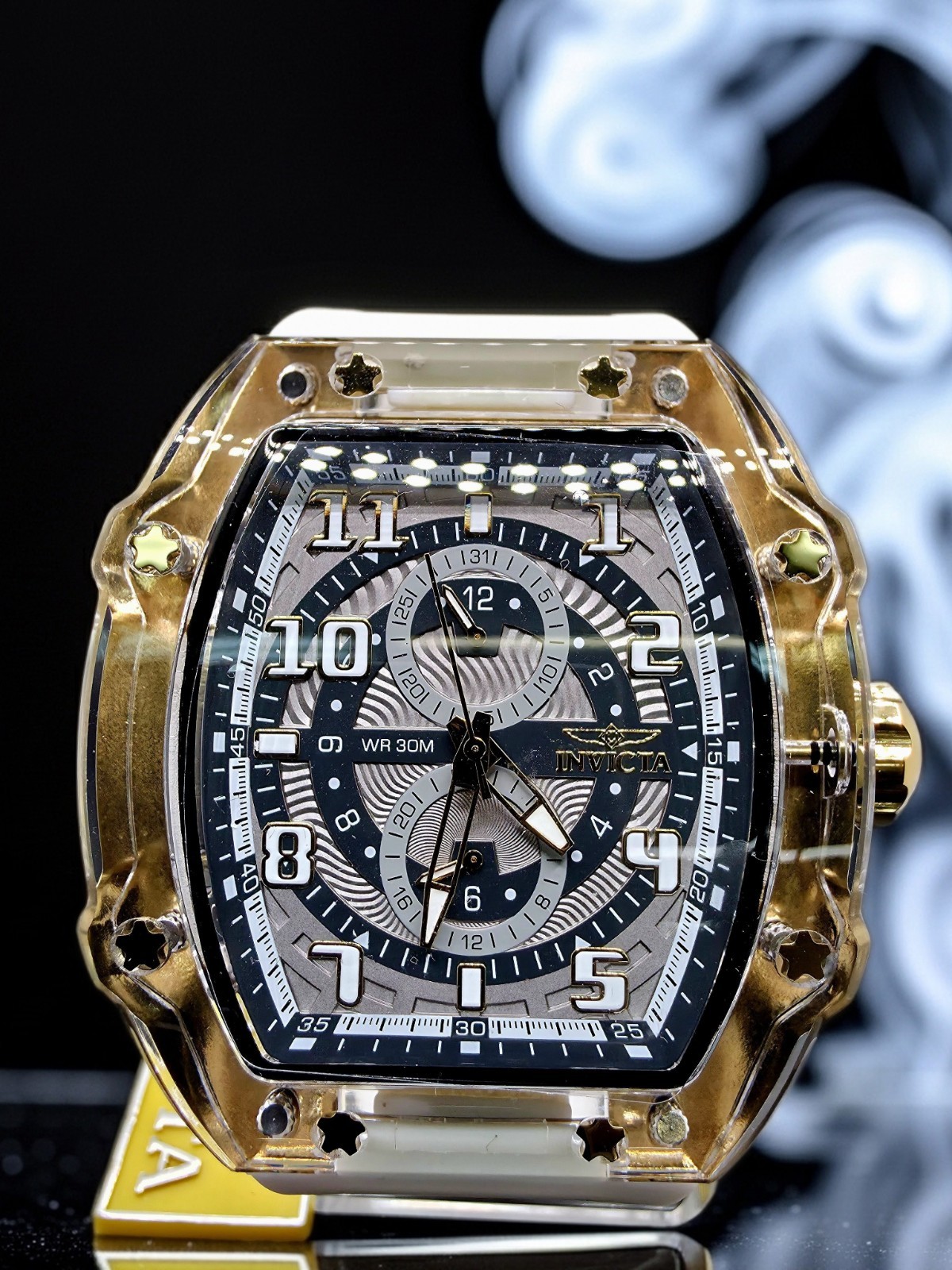 🔥🔥🔥Invicta Racing Cyclone men 48.5mm White gold🔥🔥🔥