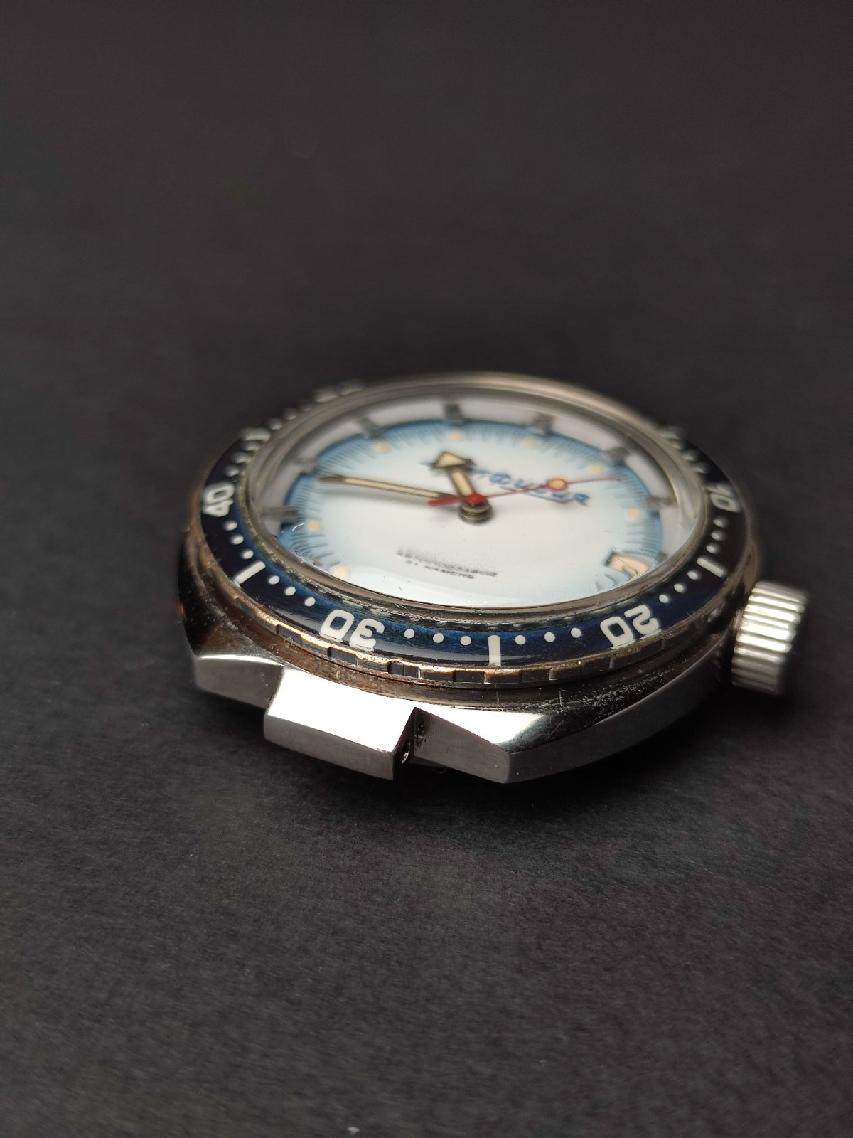 Rare Russian mechanical watch with self-winding Vostok Neptune movement 2416
