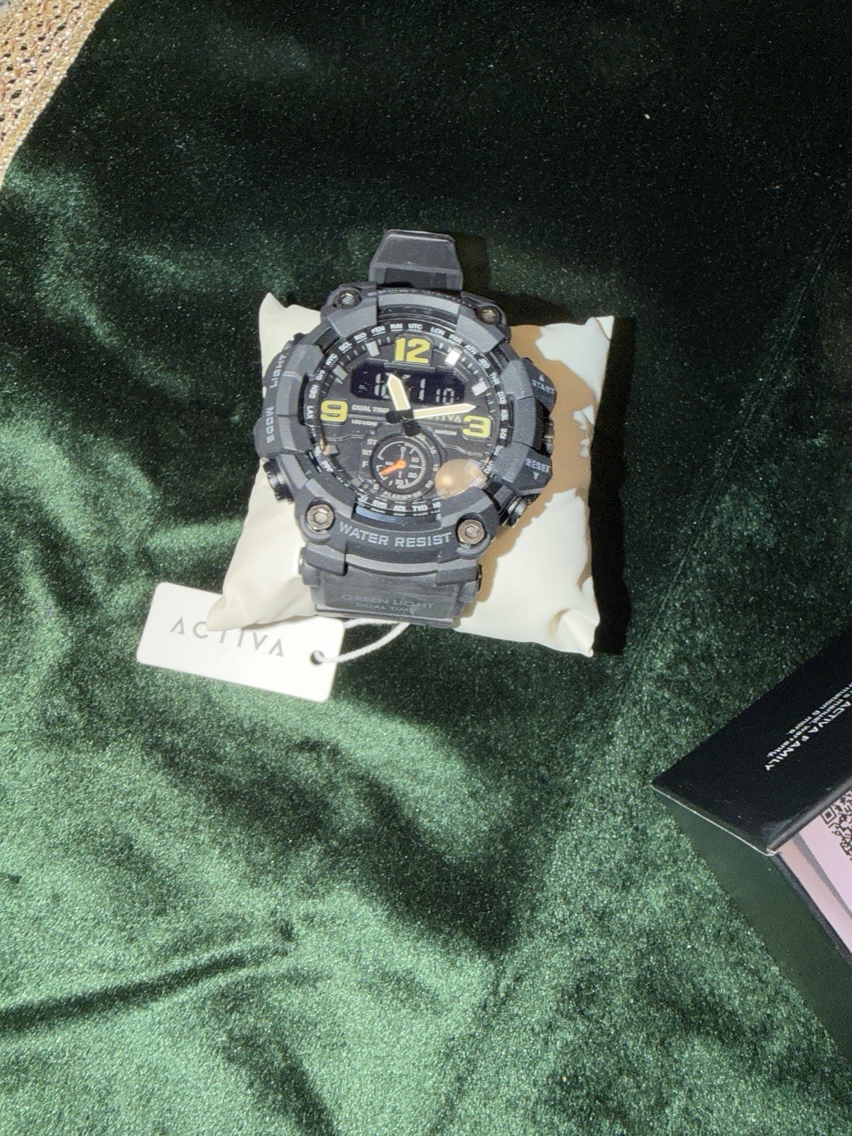 Invicta Men’s Quartz Chronograph Date Black/Gray Dial Silver SS Rubber Strap Box