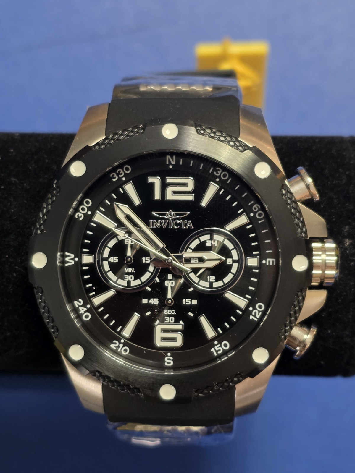 Invicta I-FORCE AXIS Mens 50mm Watch Black Silver Stainless Steel Silicone 39998