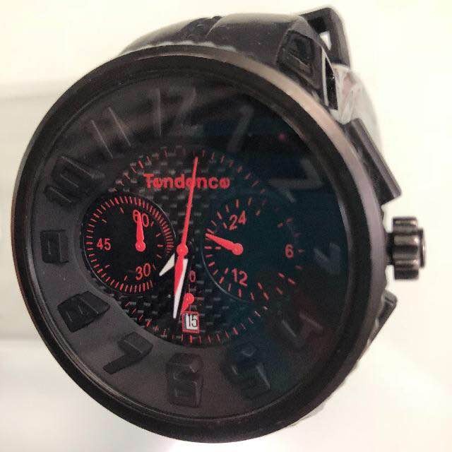 Tendence Analog Quartz Men Limited Sold Out Gulliver Round Chrono Black Genuine