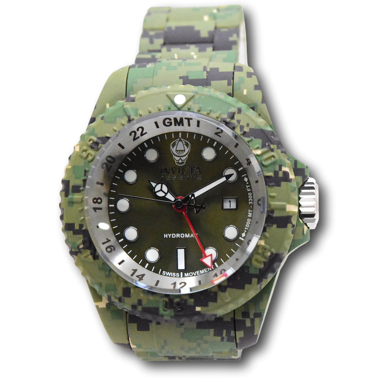 Invicta Hydromax Dark Green Camo Hydroplated Men’s 52mm Swiss Quartz Watch 45939