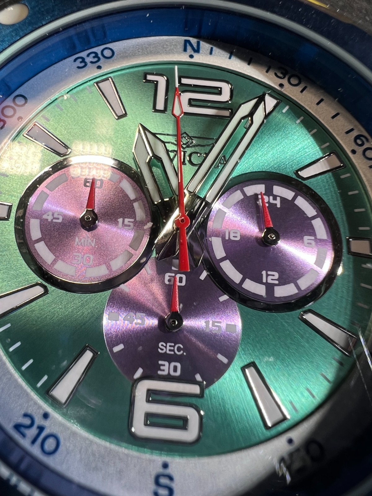 Invicta I-Force Axis Men’s Quartz Watch 50mm – Stainless Steel & Purple (43003)