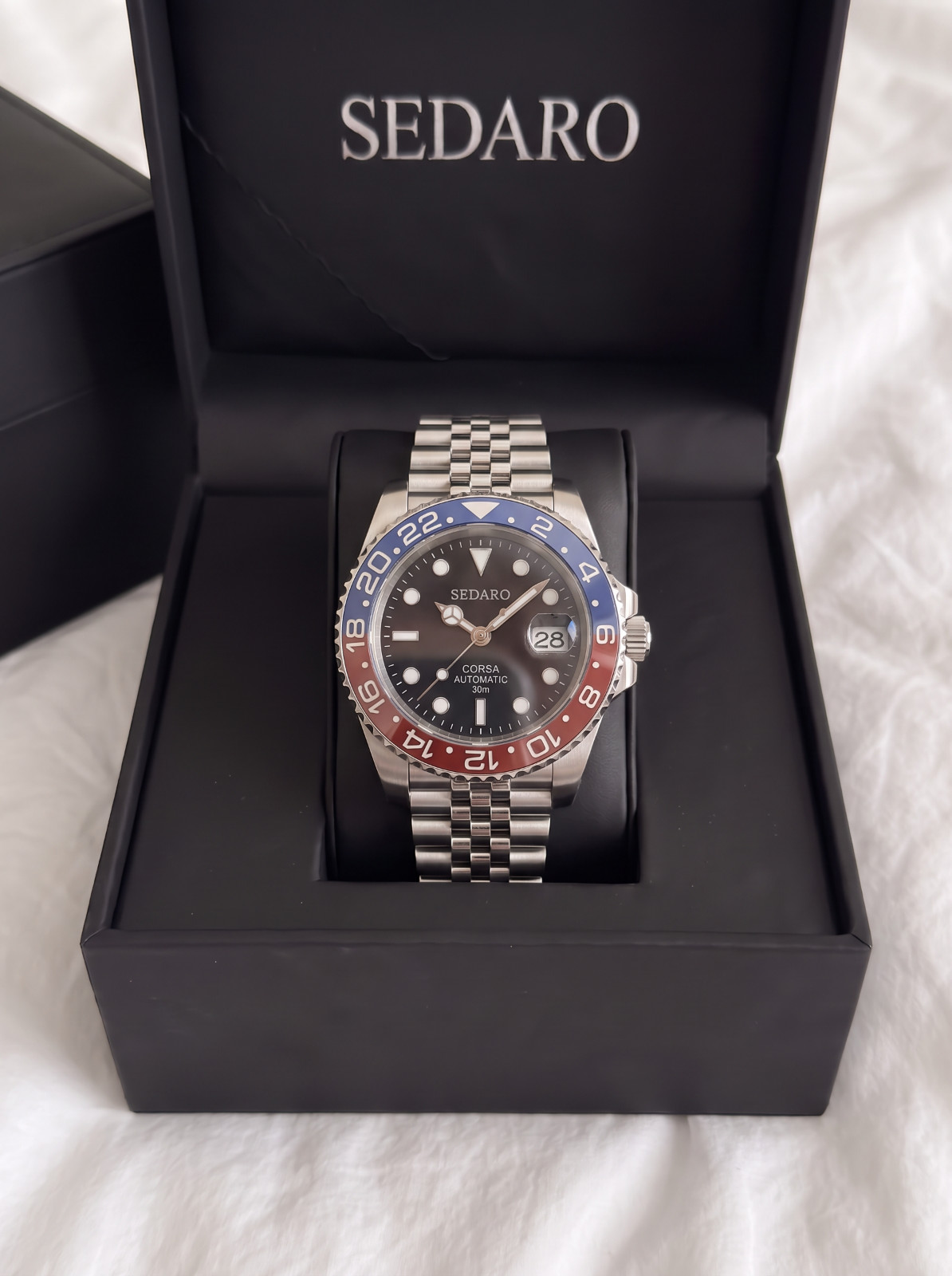 SEDARO GMT Style Watch Japanese NH35 Automatic Pepsi Bezel Sapphire 41mm