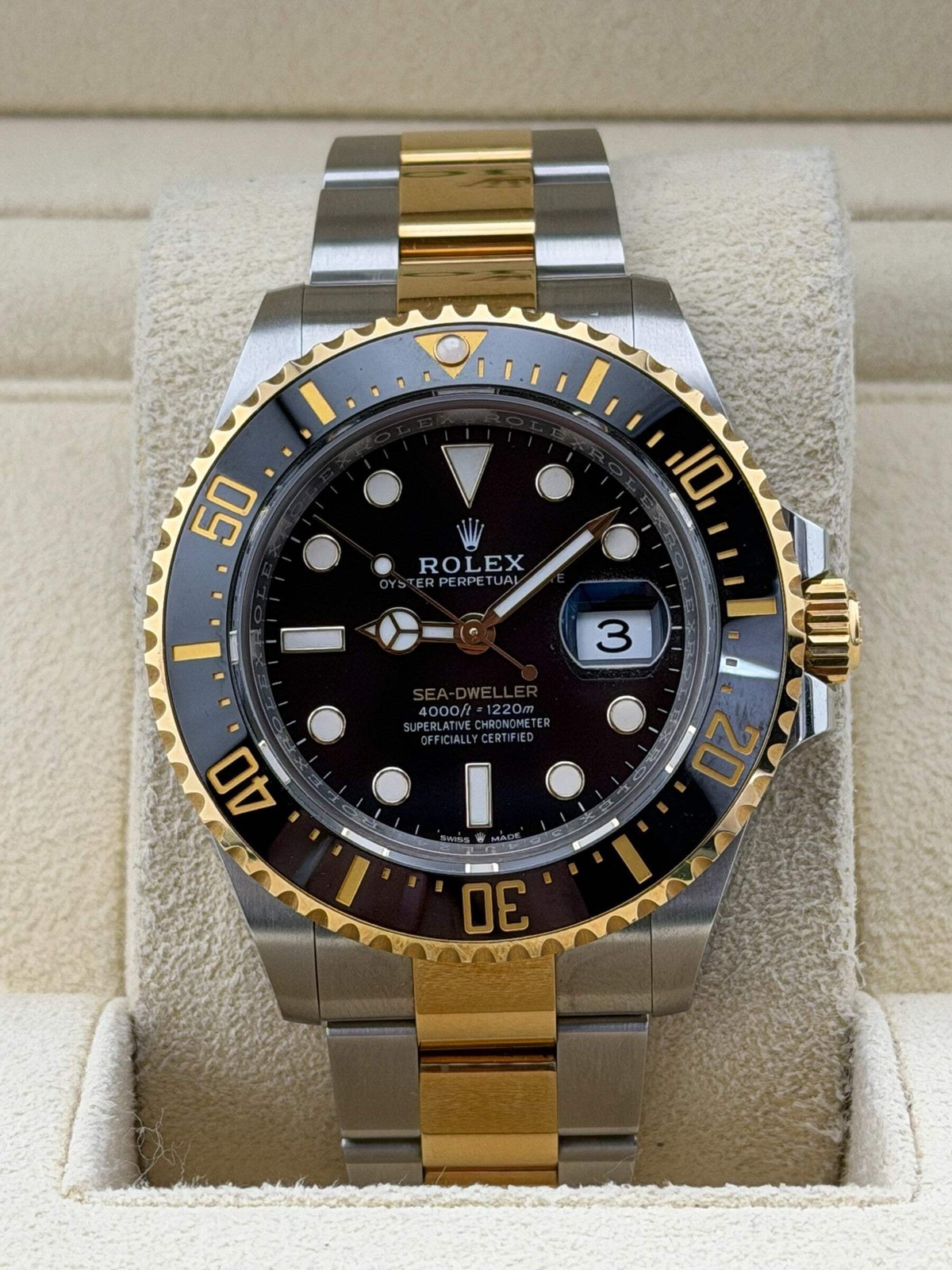 2022 Rolex Sea Dweller Black Dial 126603 43mm 18K Yellow Gold and Stainless Stee