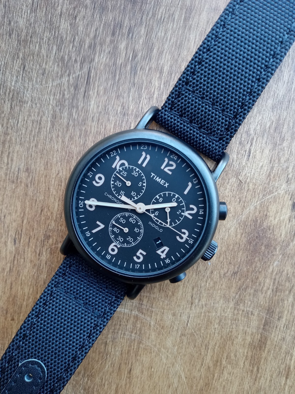 Timex Weekender Chronograph 40mm Beige/Black W/ Cordura Strap