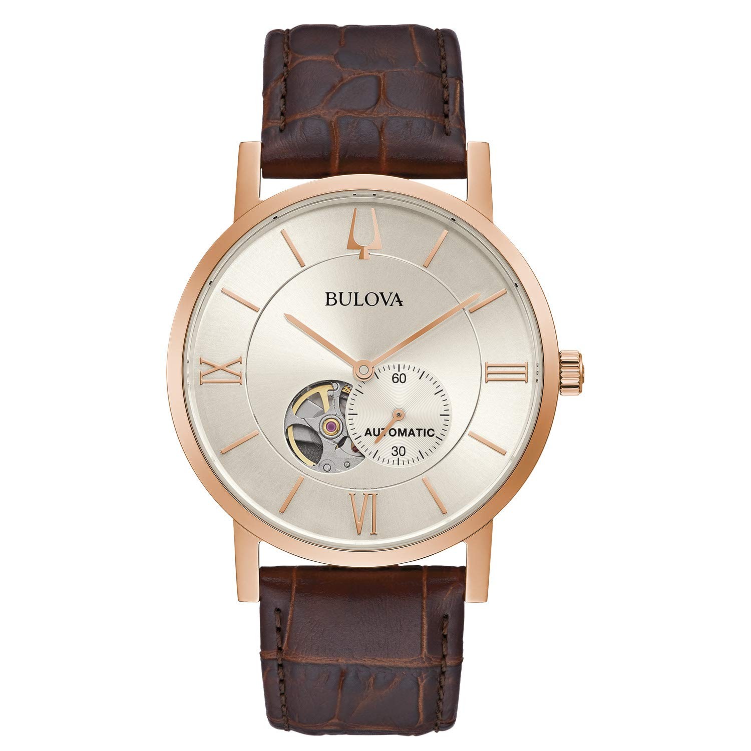 Bulova Men’s Classic Auto 42mm Open Dial Silver Stainless Watch