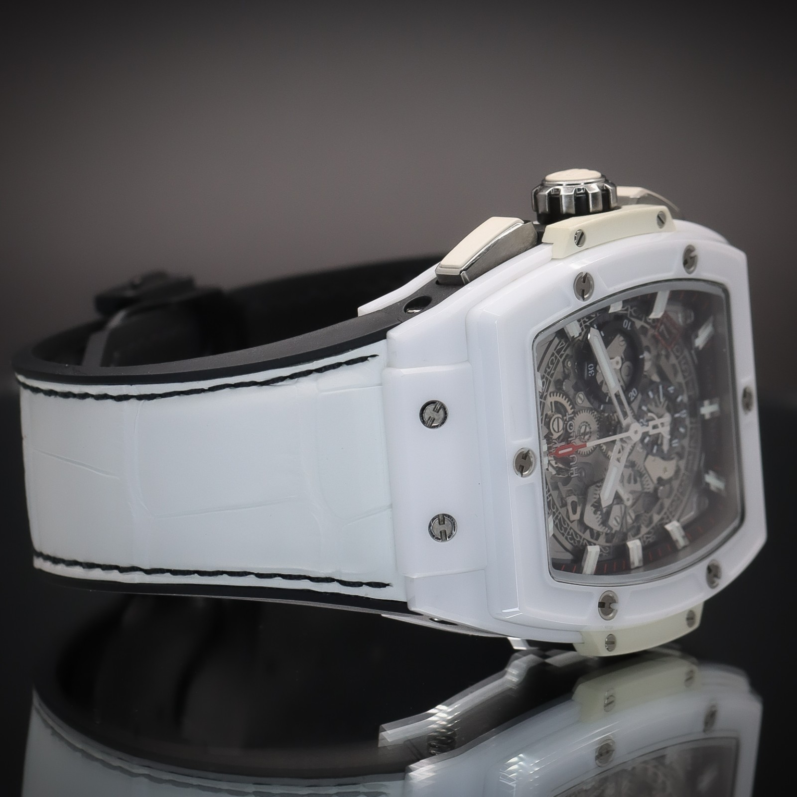 HUBLOT Spirit of Big Bang White Ceramic 42mm Skeleton Dial Ref 641.HX.0173.LR FS