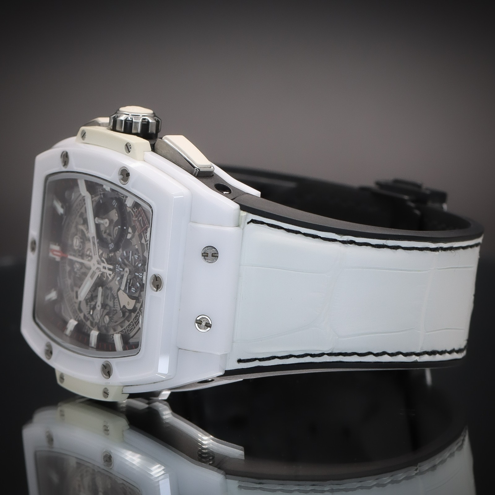 HUBLOT Spirit of Big Bang White Ceramic 42mm Skeleton Dial Ref 641.HX.0173.LR FS