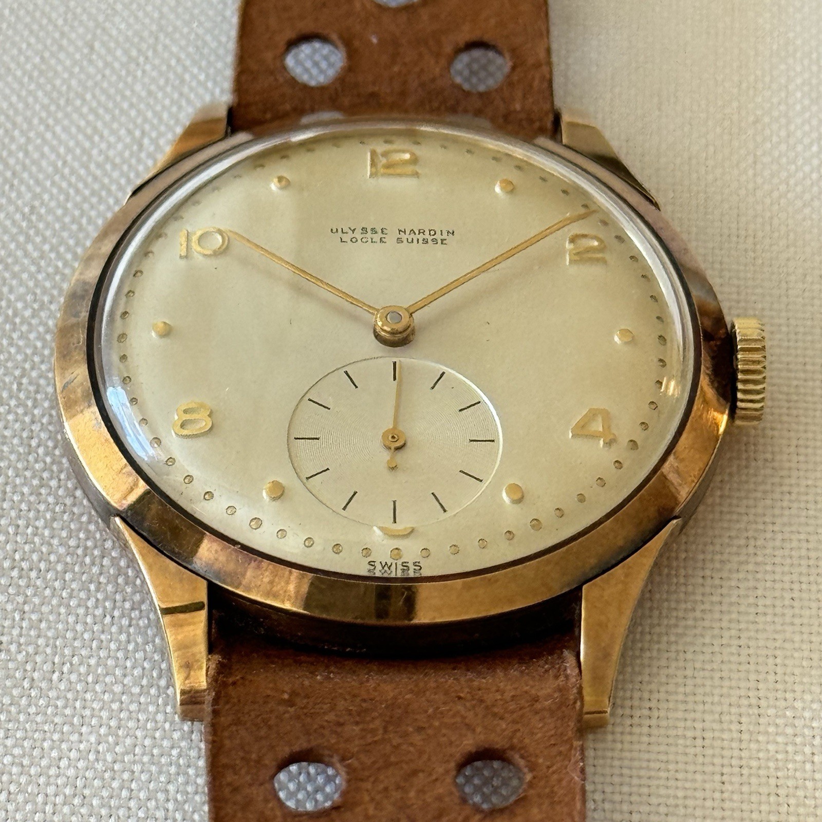 Vintage Ulysse Nardin 14K Solid Gold Manual Wind Men’s Watch