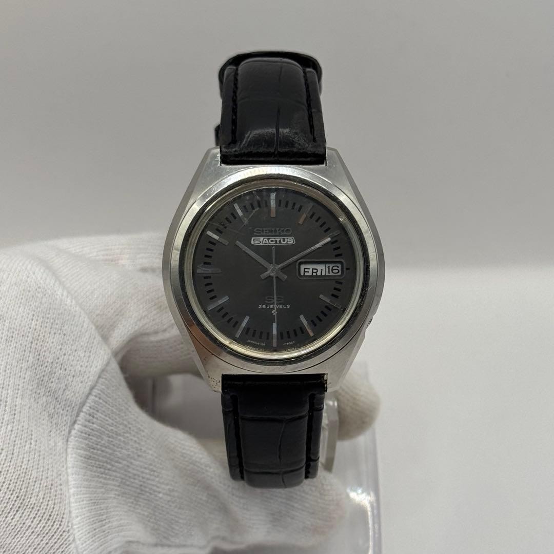 SEIKO 5 Automatic Actus SS Day Date Black working From Japan
