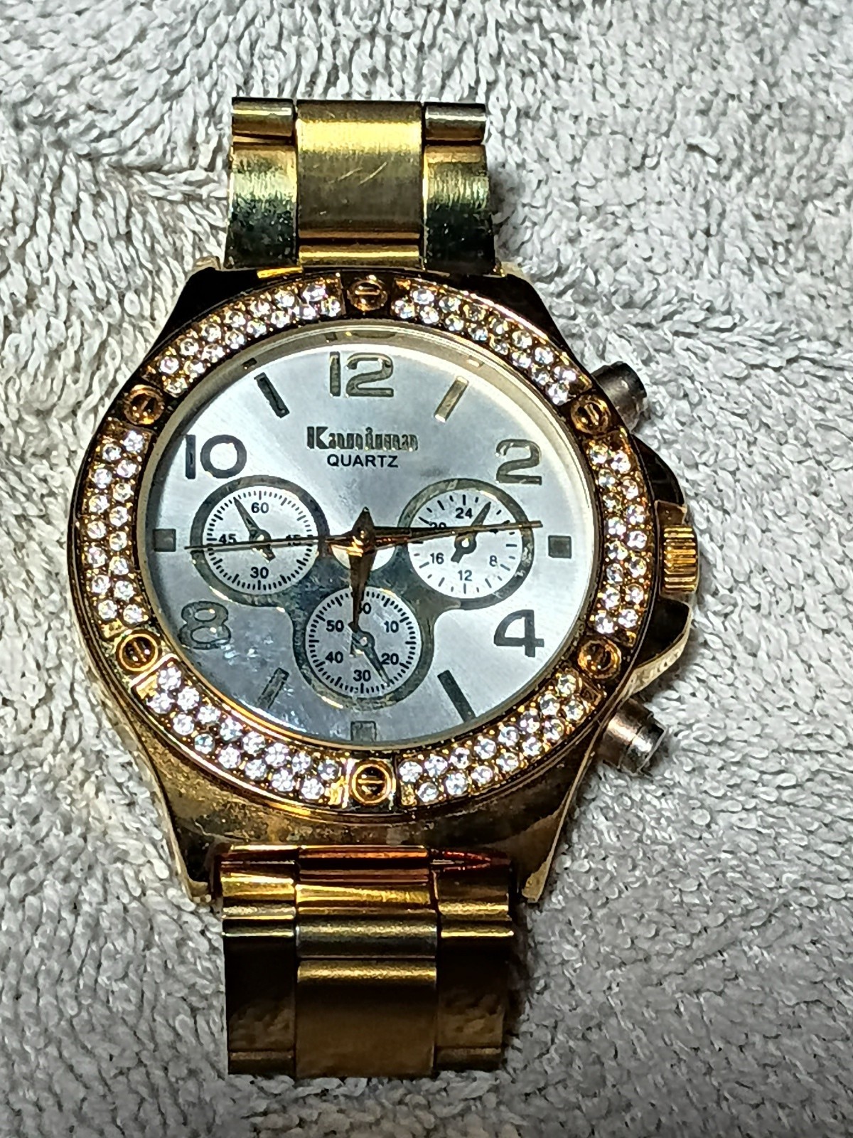 Kanima Gorgeous Striking Big Numbers Diamond Fashion Quartz Watch
