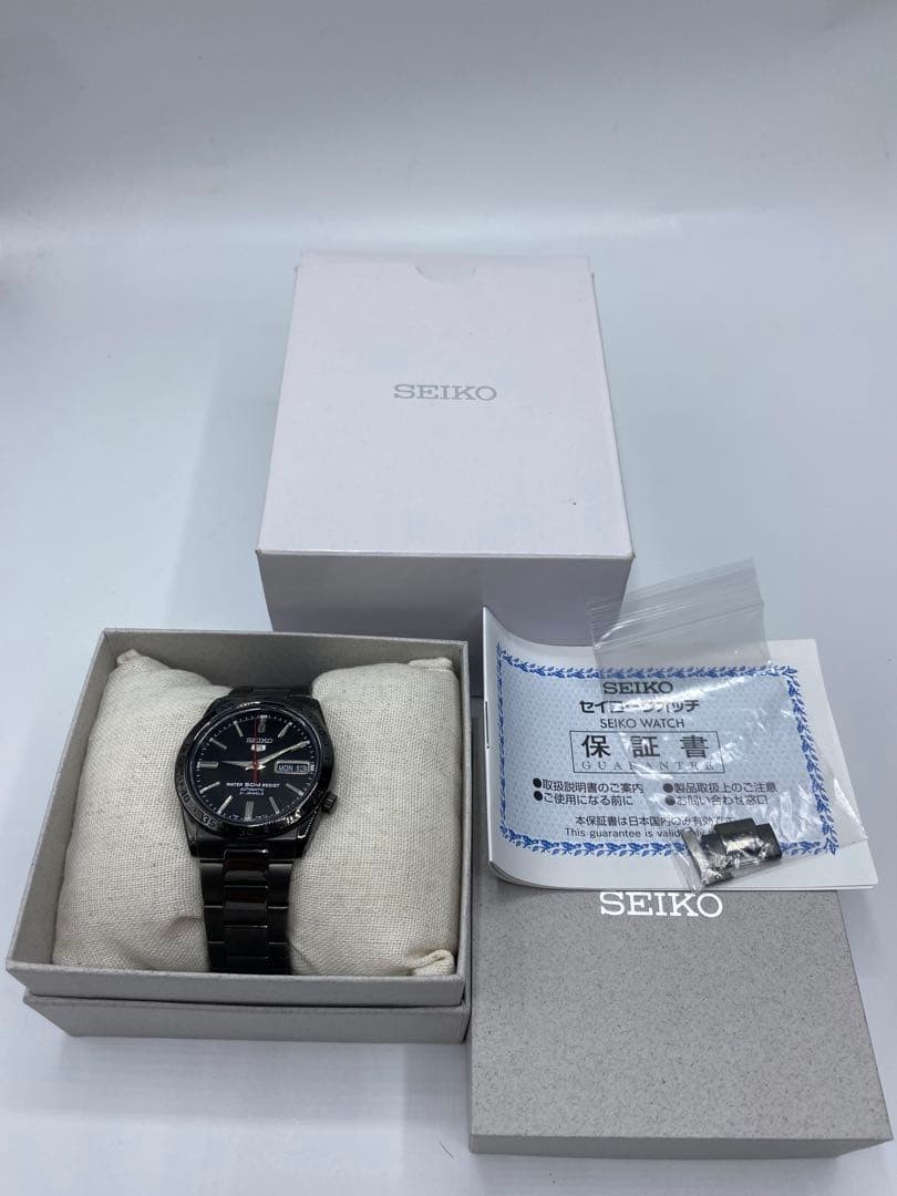 SEIKO5 Automatic 7s26-02t0 Black Day-Date all accessories included