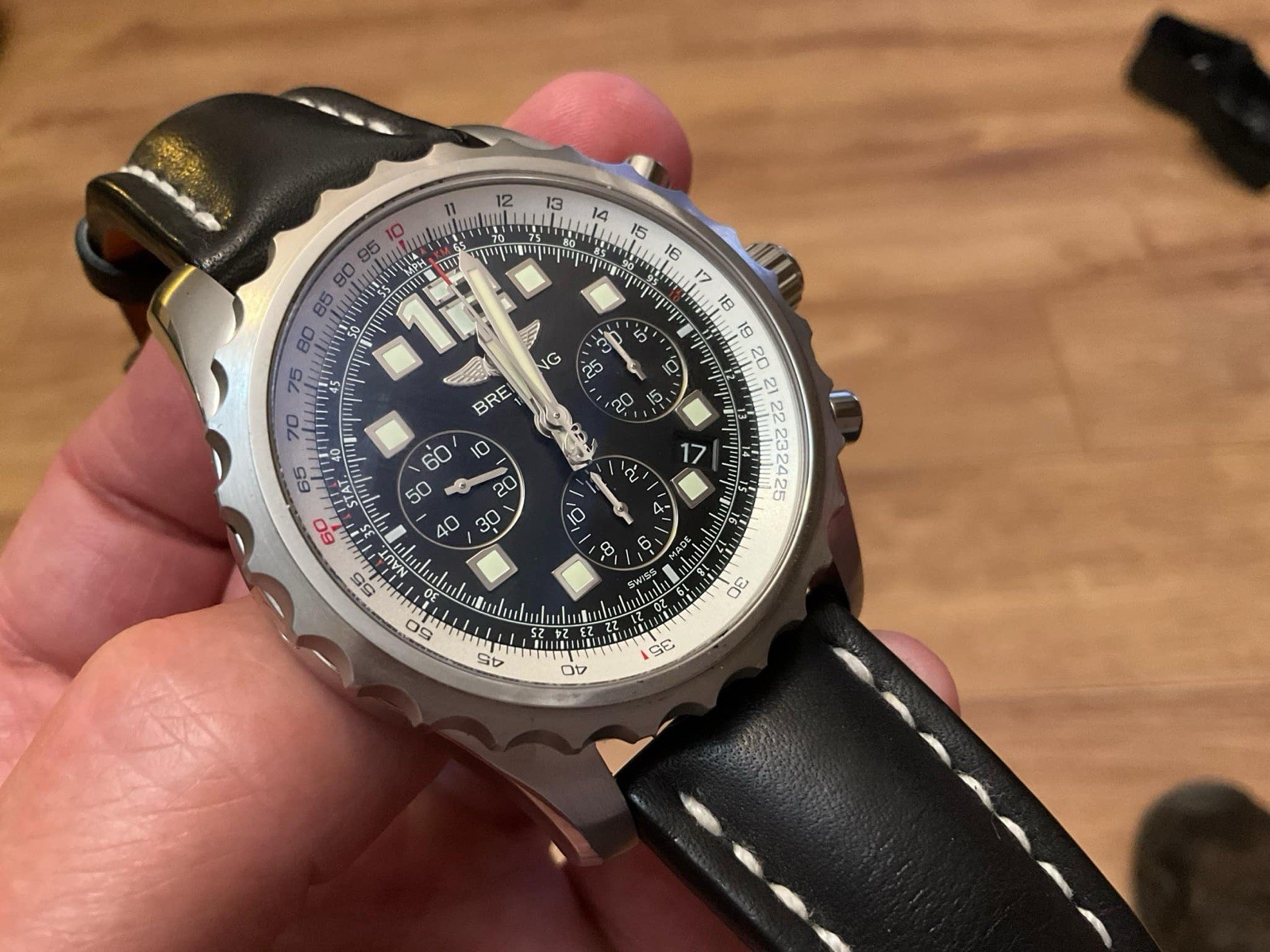 Breitling Professional Men’s Black Arabic Numerals/Square Indexes Dial Watch…
