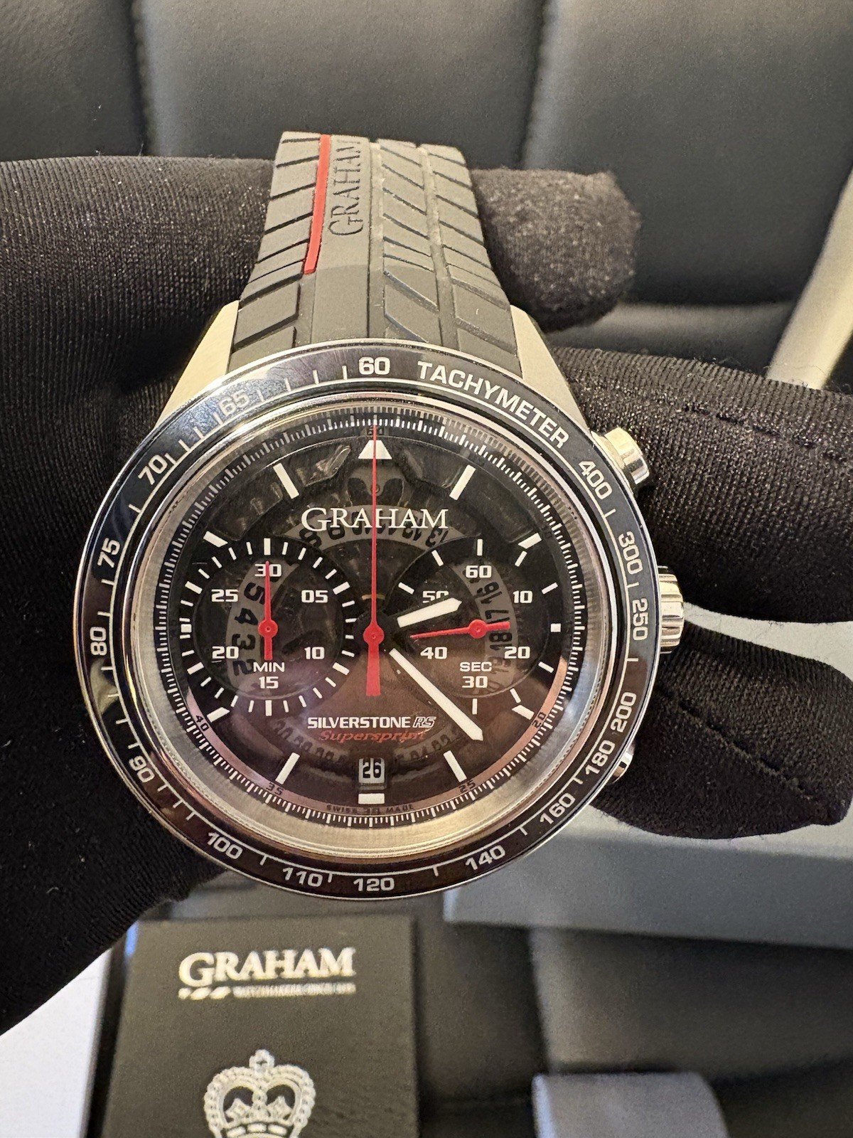 GRAHAM SILVERSTONE RS SUPERSPRINT AUTOMATIC CHRONOGRAPH 2STBC.B05A MSRP $8400