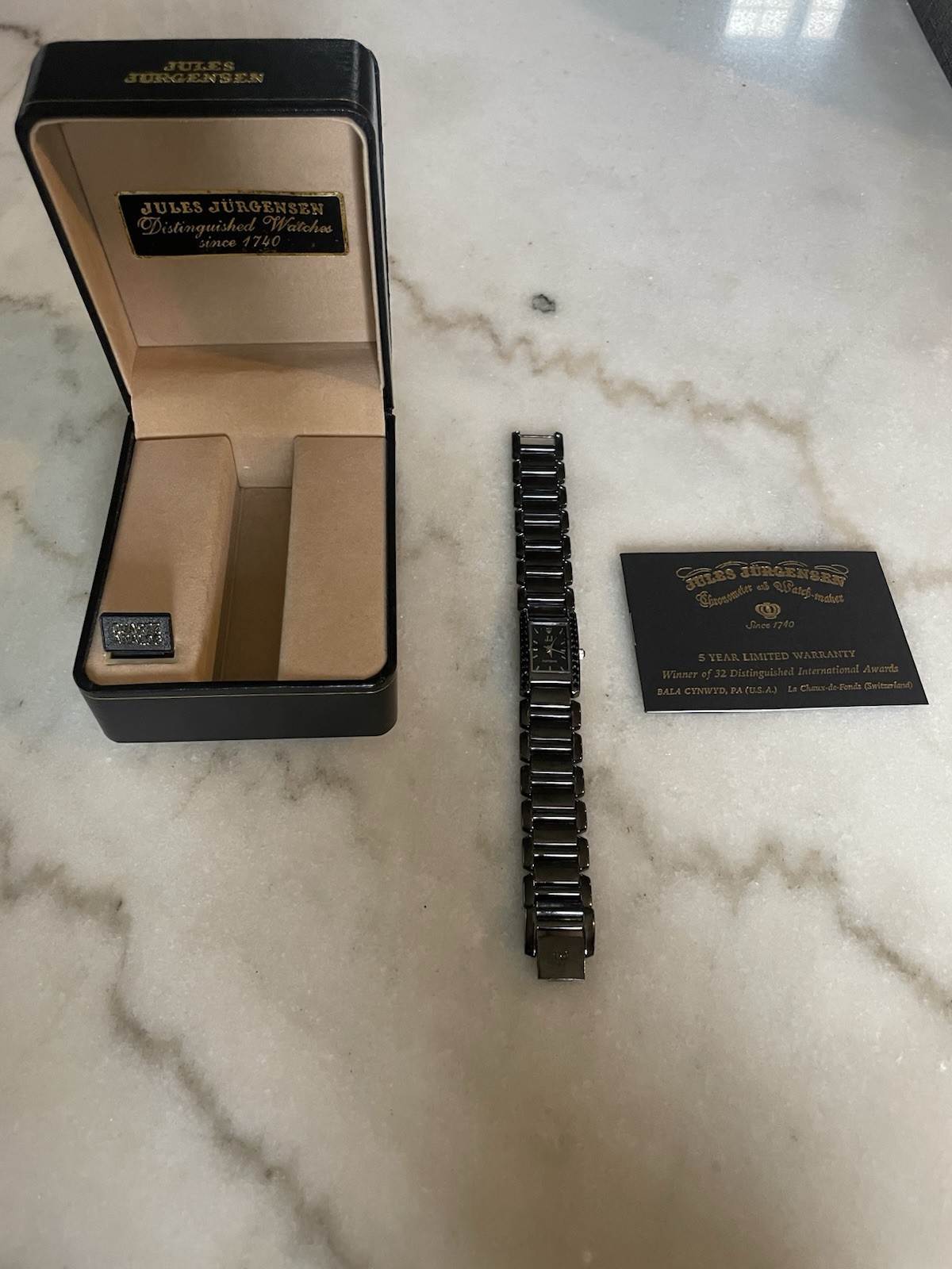 Jules Jurgensen Watch Black, Analog With Original Box And Tags A177PB