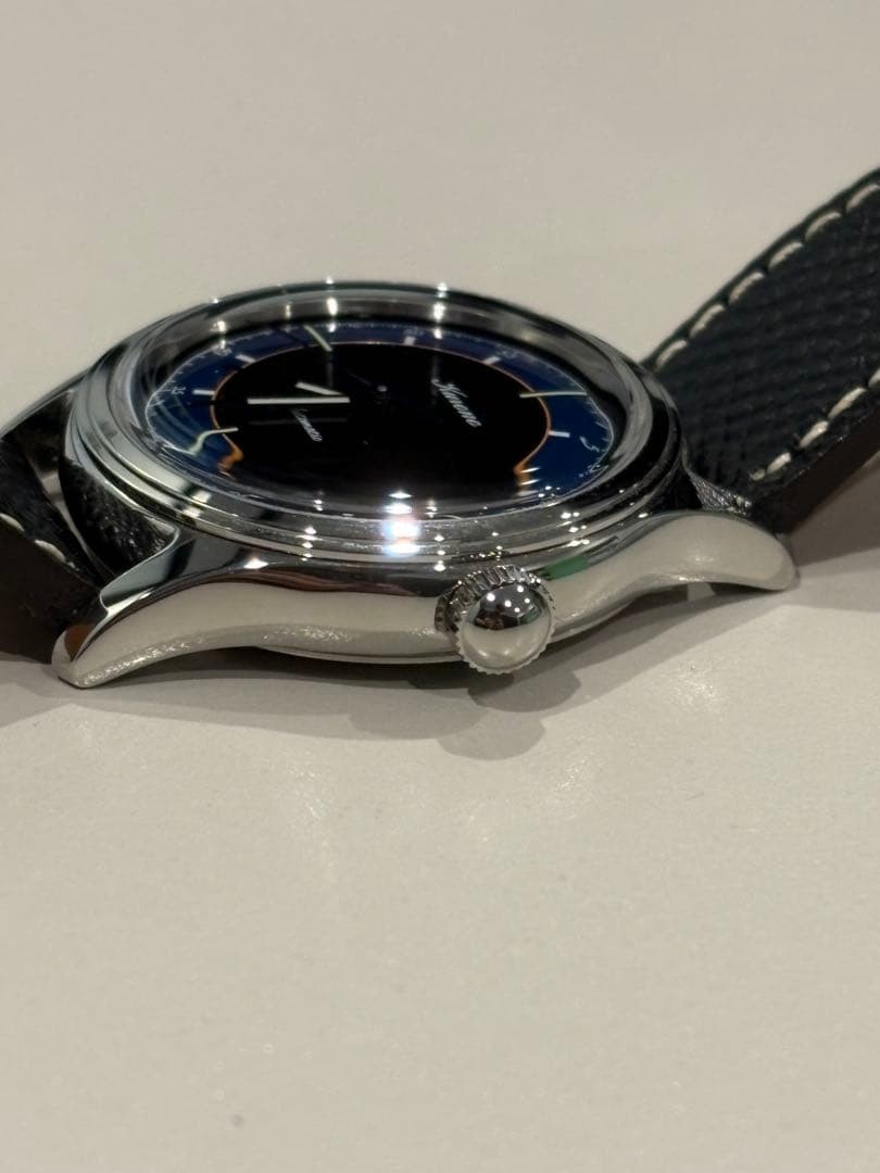 KURONO TOKYO Midnight Automatic 34mm Blue Black Dial Mens Watch C034G Limited