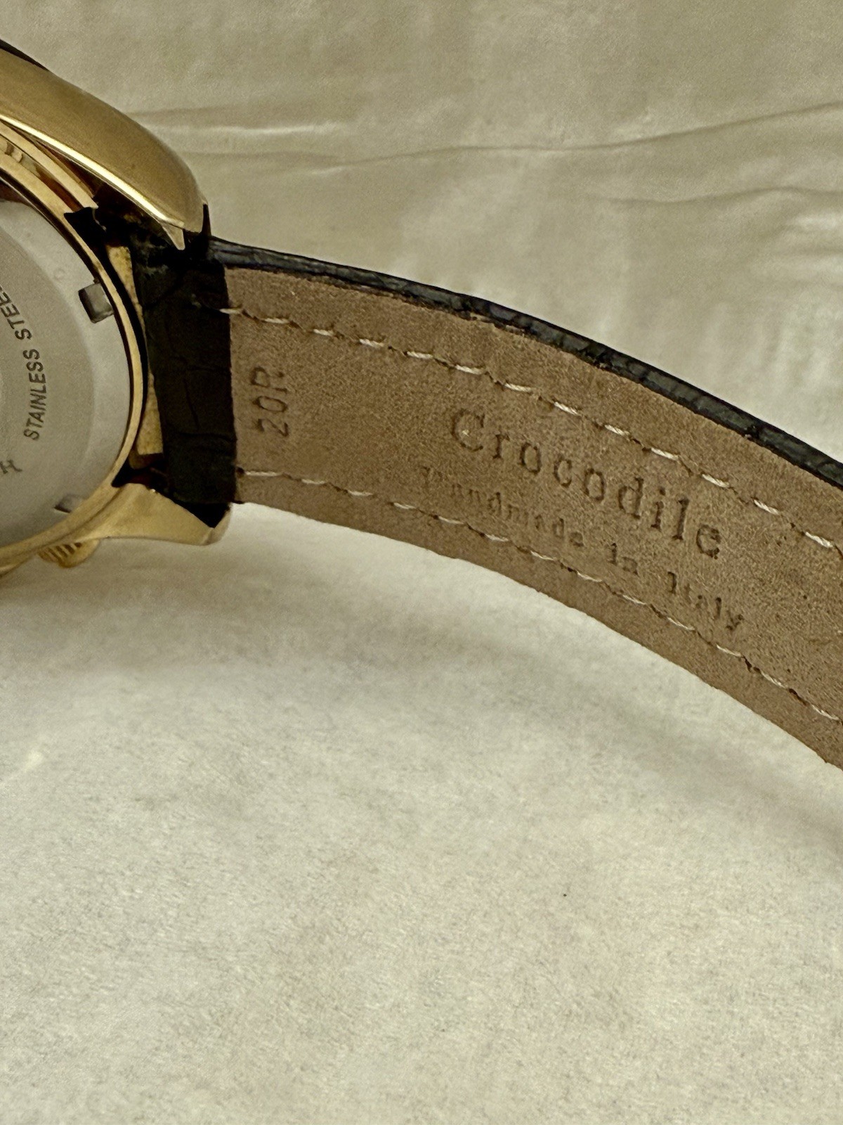 Henry Jay Aqua Master Quartz Chronograph Date Gold/Black Genuine Crocodile Strap