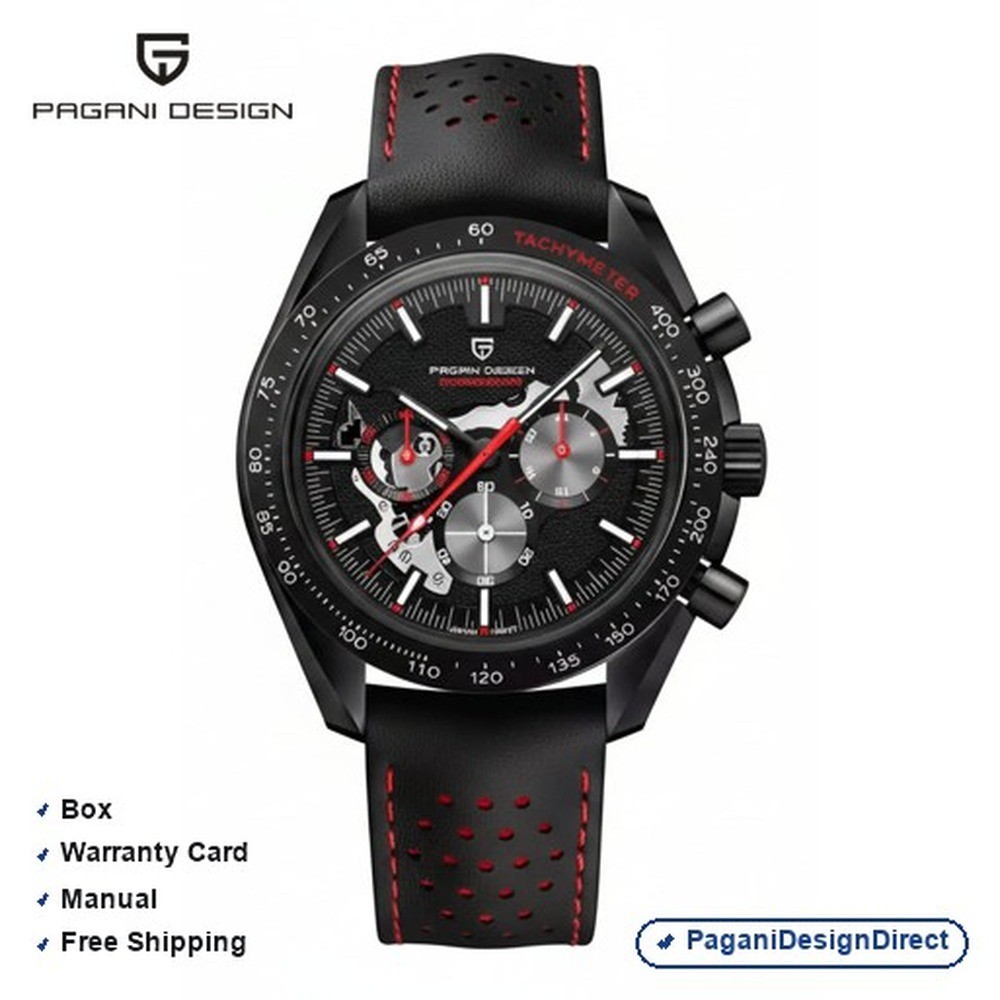 Pagani Design PD-1779 Red Chronograph Leather Automatic Men’s Watch