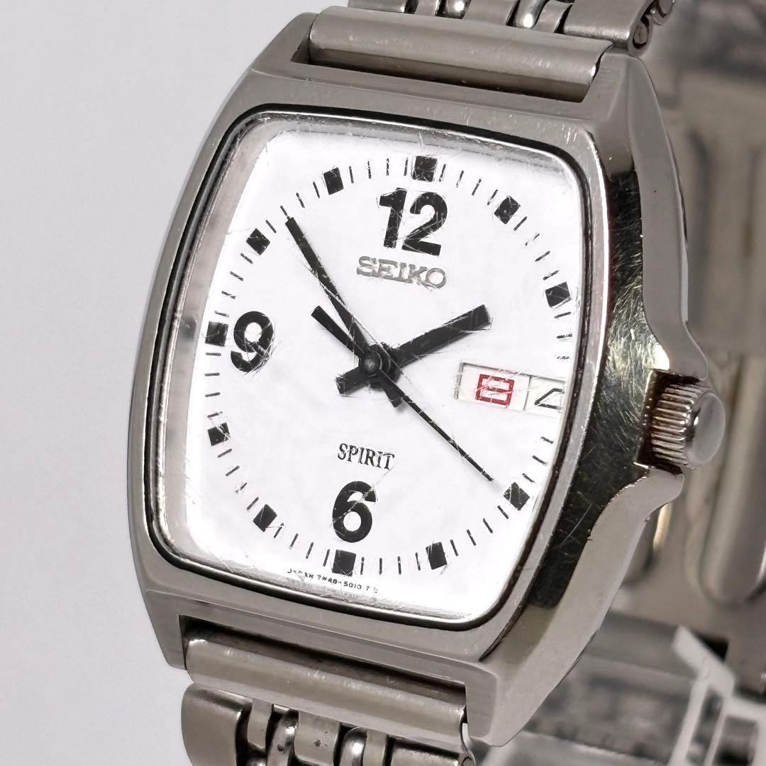 [Working Condition, New Battery] Seiko Spirit Vintage Watch, Tonneau Shape Wrist