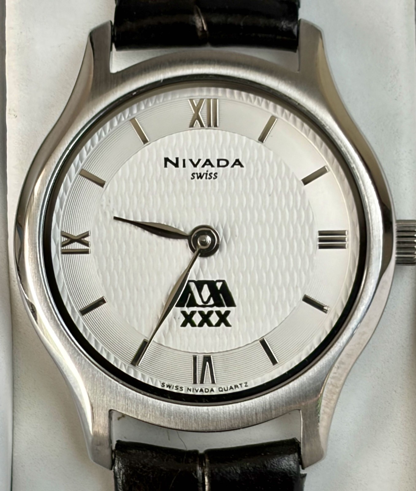NIVADA “SWISS” Ladies Watch NOS Unworn w/Box Tags GC2386L12, XXX GUILLOCHE Dial