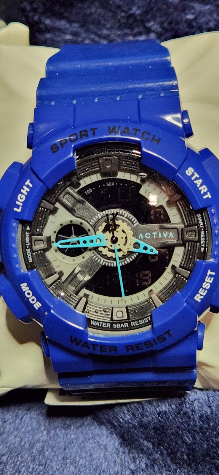 ACTIVA Sport Watch Men’s Quartz Analog/Digital 50m Blue Resin Black/Gray Dial