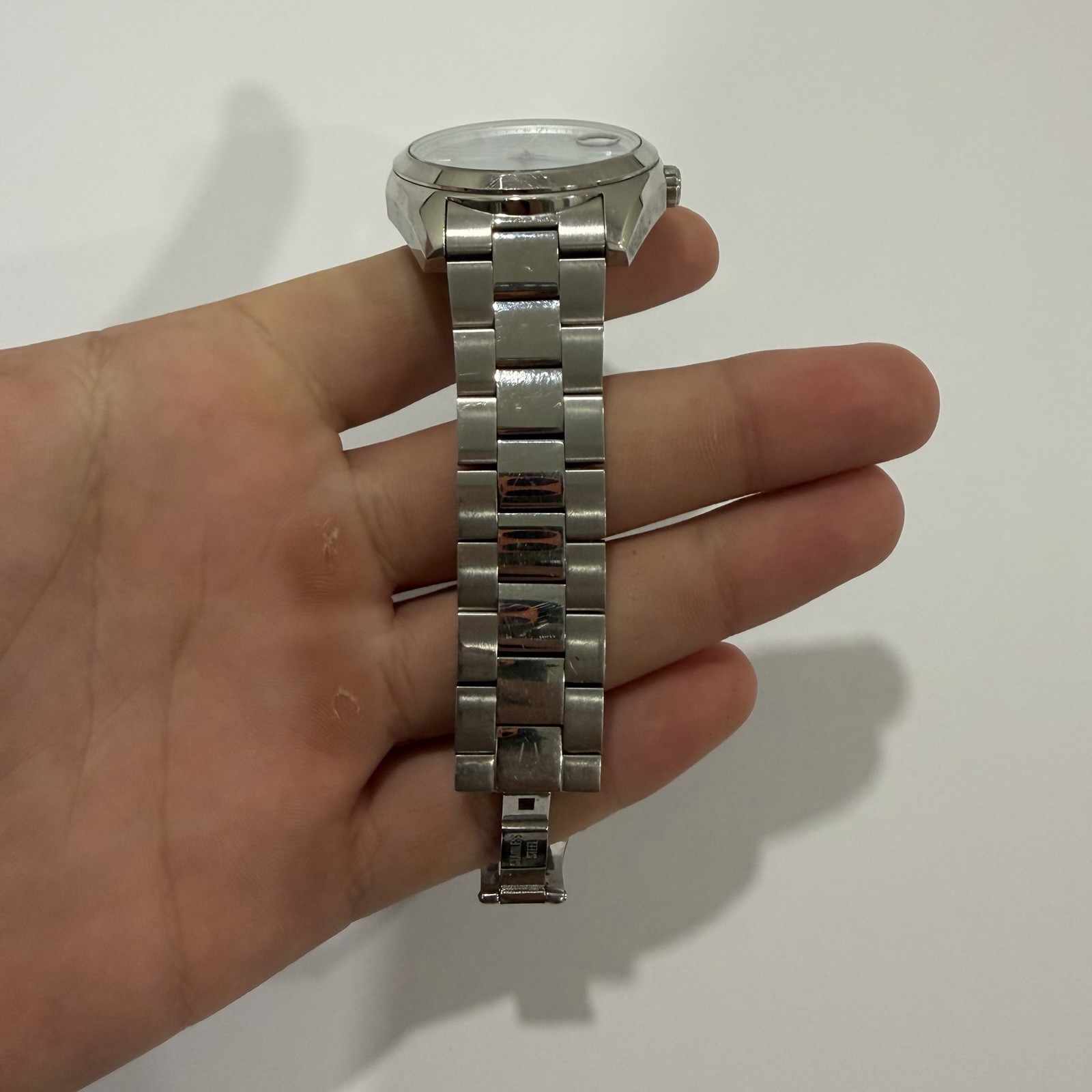 Bulova Automatic Light Blue Dial Stainless Steel Bracelet Date Watch w/ Box