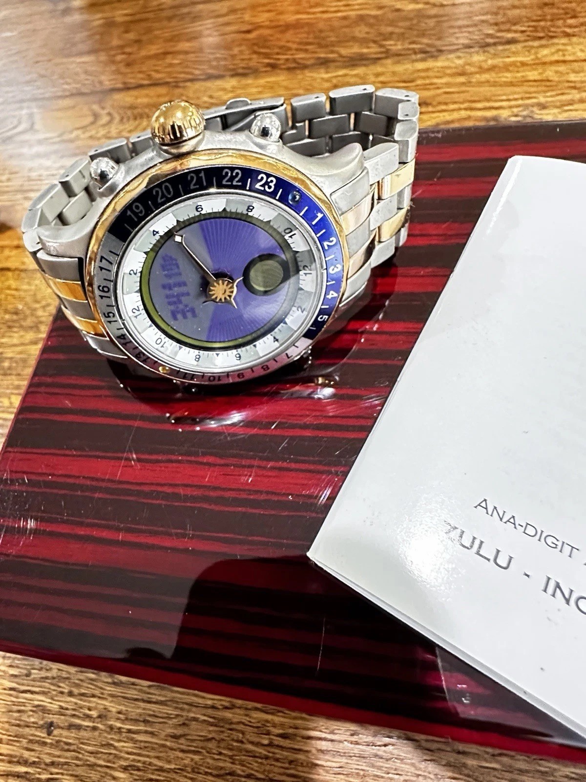 YES Watch Zulu Marine Titanium Astronomical Wristwatch Digital Analog Full Kit