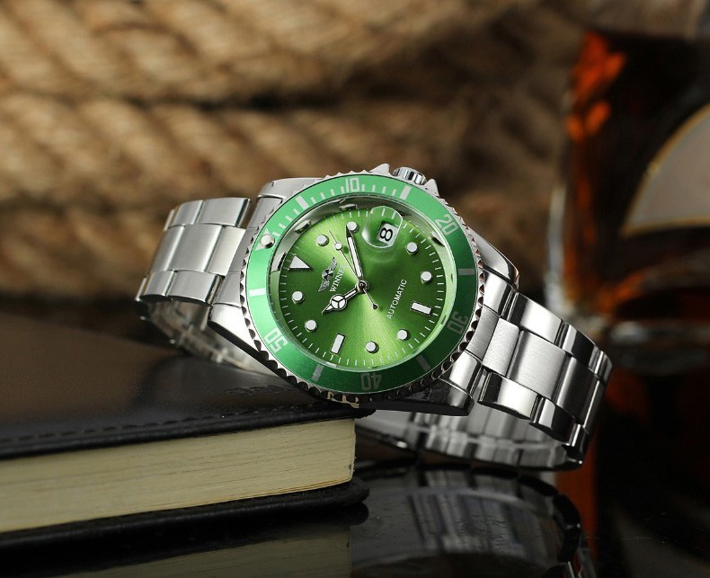 Winner Automatic Mechanical Men’s Skeleton Back Wrist Watch Date Stainless Steel