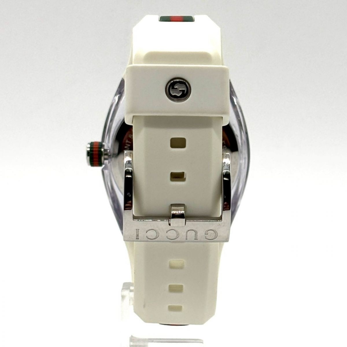 GUCCI Watch Sync Interlocking Sherry Line Rubber Quartz 137.3 White From Japan