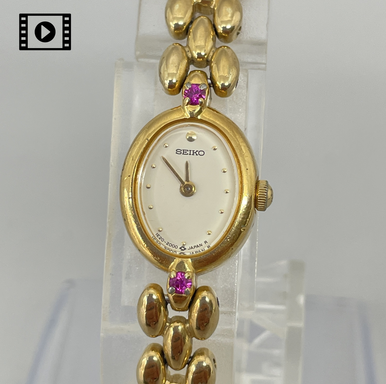 SEIKO 1E20-6140 Gold Quartz bracelet [US Stock] Vintage 1991 Womens Watch N.Mint