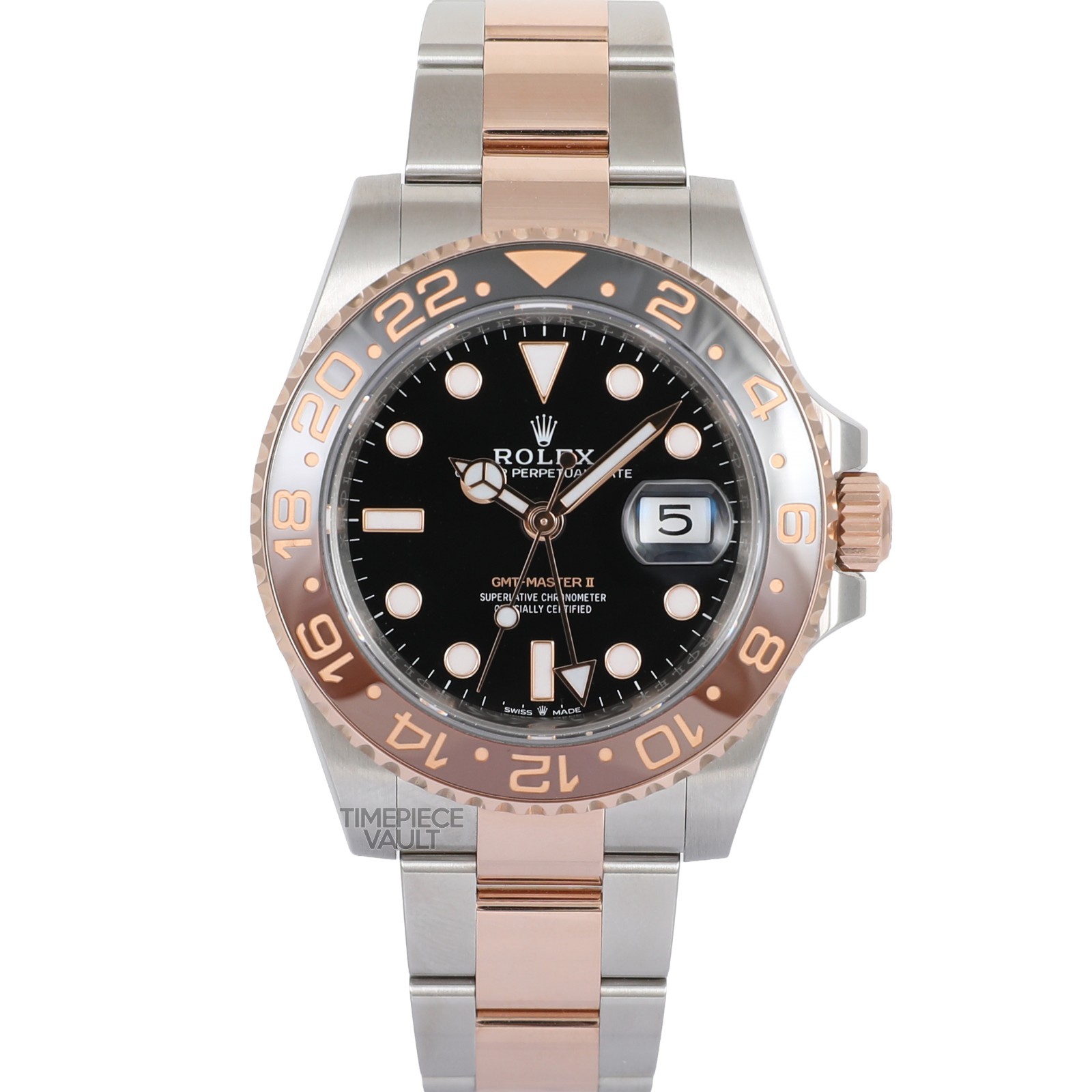 Rolex GMT-Master II 126711CHNR 18k Rose Gold & Steel Rootbeer 40MM Black Dial