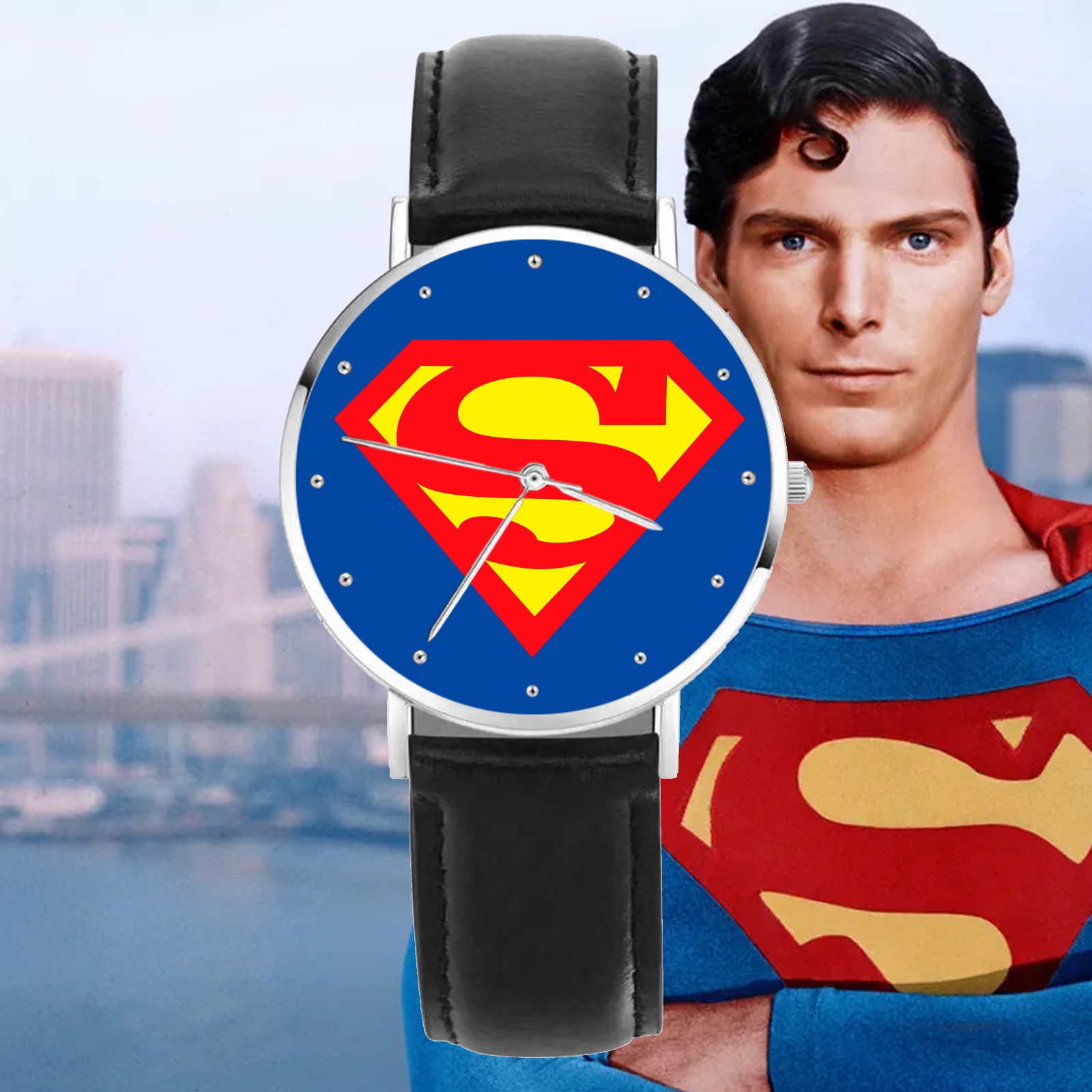 Superman Shield Engraved Wrist Watch Collection