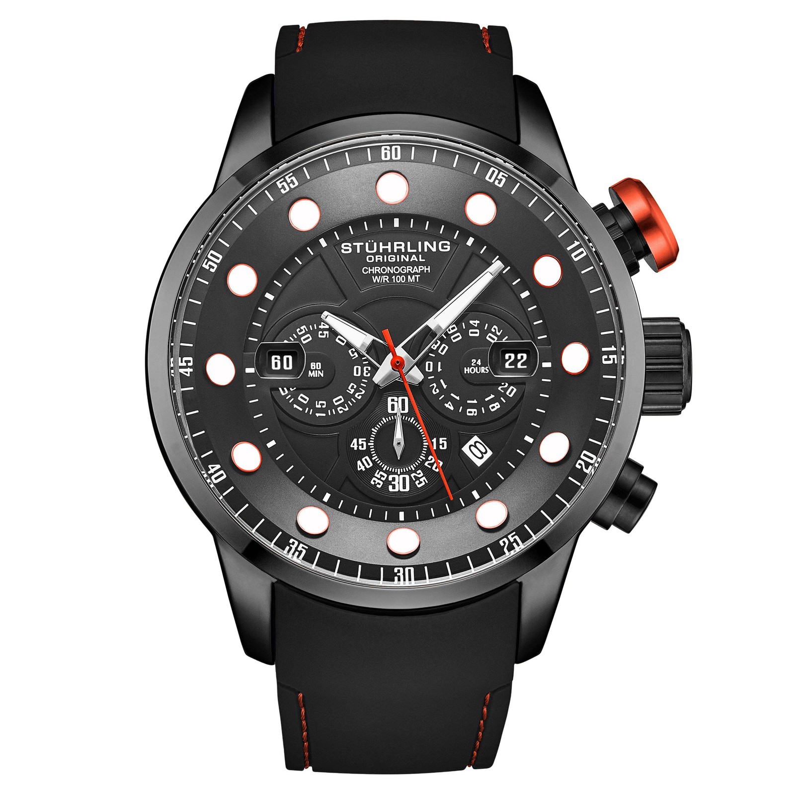 Aquatic Force Chronograph 50mm Black/Red | Black Dial Wristwatch 4053.3