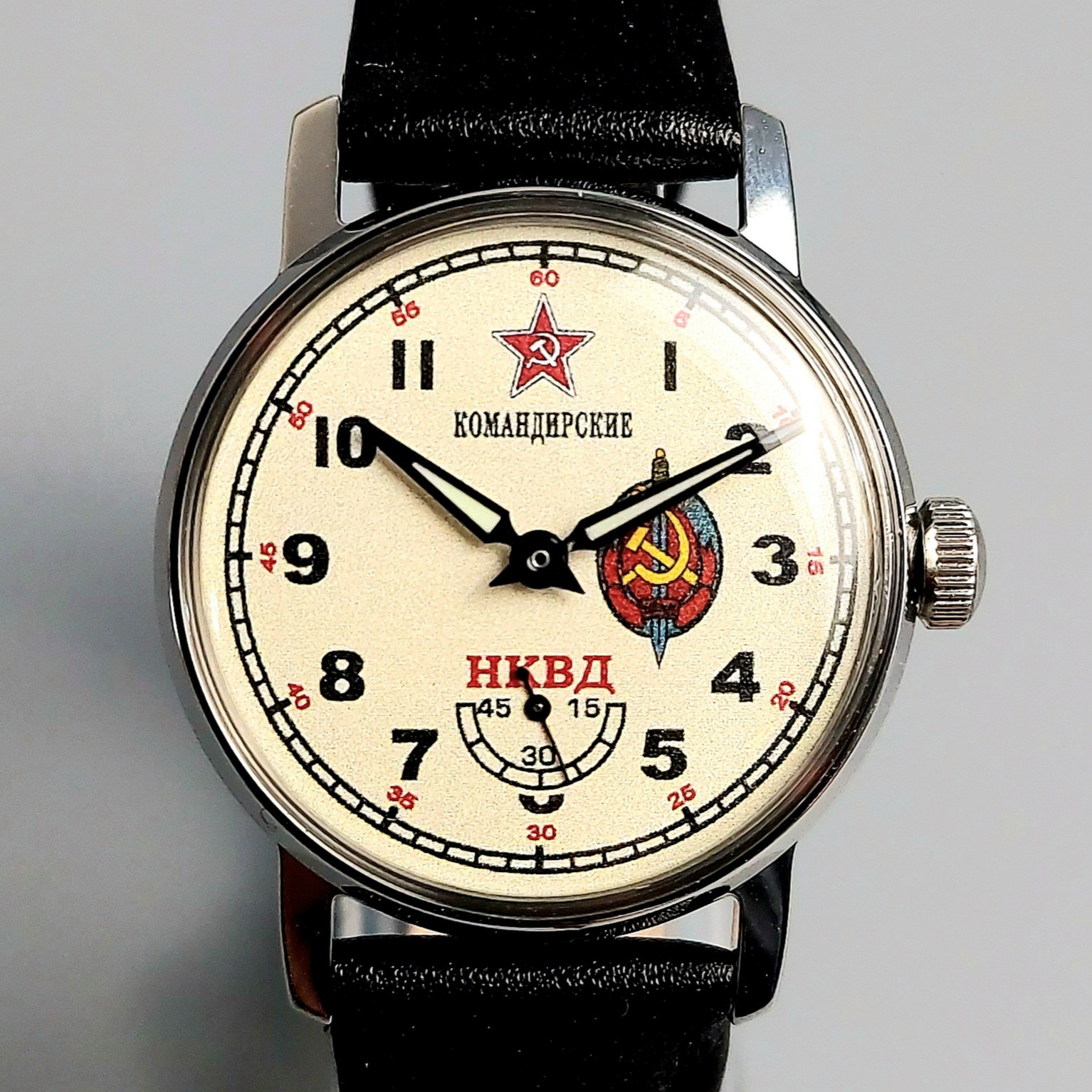 Pobeda Komandirskie Soviet Wristwatch USSR Vintage Mechanical Watch Serviced