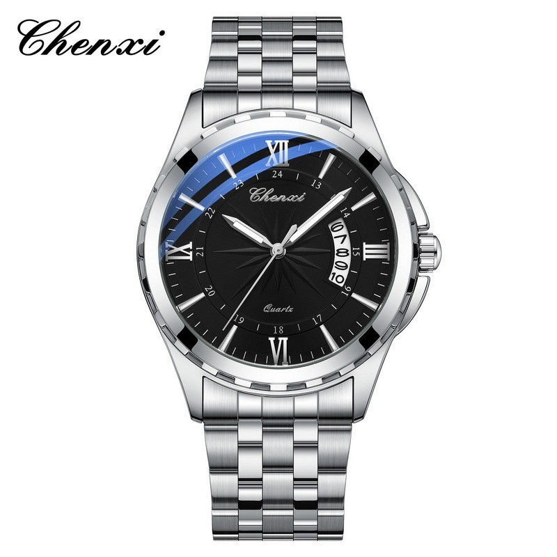 CHENXI Men’s Gold Business Day/Date Calendar Luminous Waterproof Quartz Watch