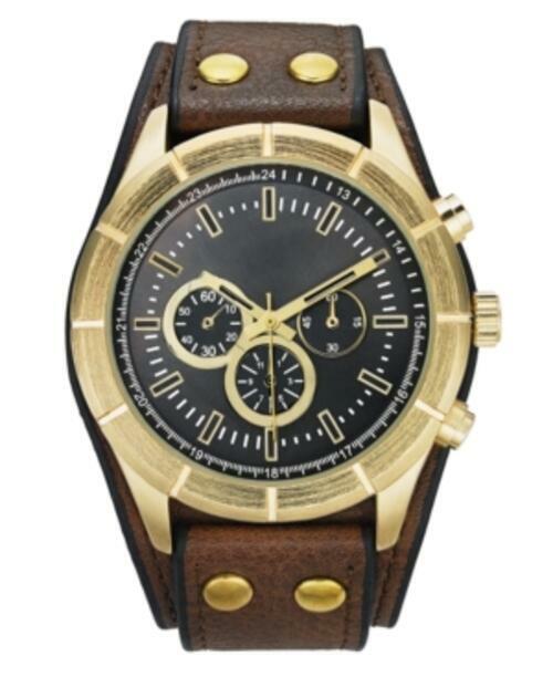 Inc 279883 Men’s Brown Cuff Strap Watch 48mm