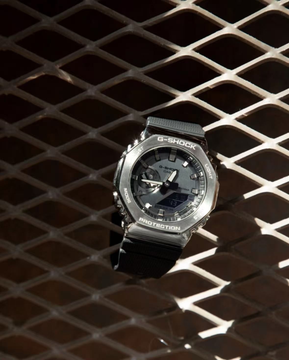 Casio G-Shock Silver Case Black Dial Sports Watch With Box