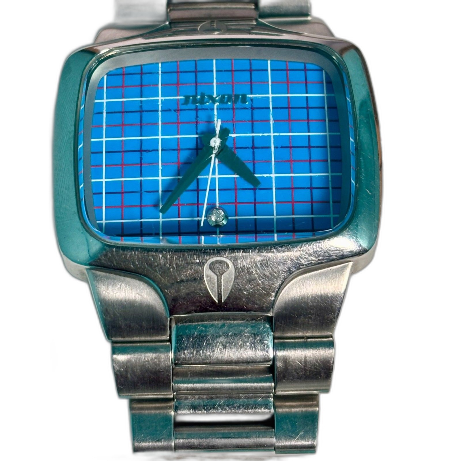 Rare Vintage 2007 Nixon “The Player” — Blue Plaid Dial