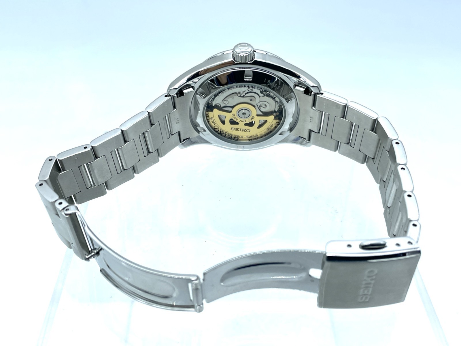 SEIKO PRESAGE Automatic Watch Open heart Sapphire Black Dial 4R38-00S0 Excellent