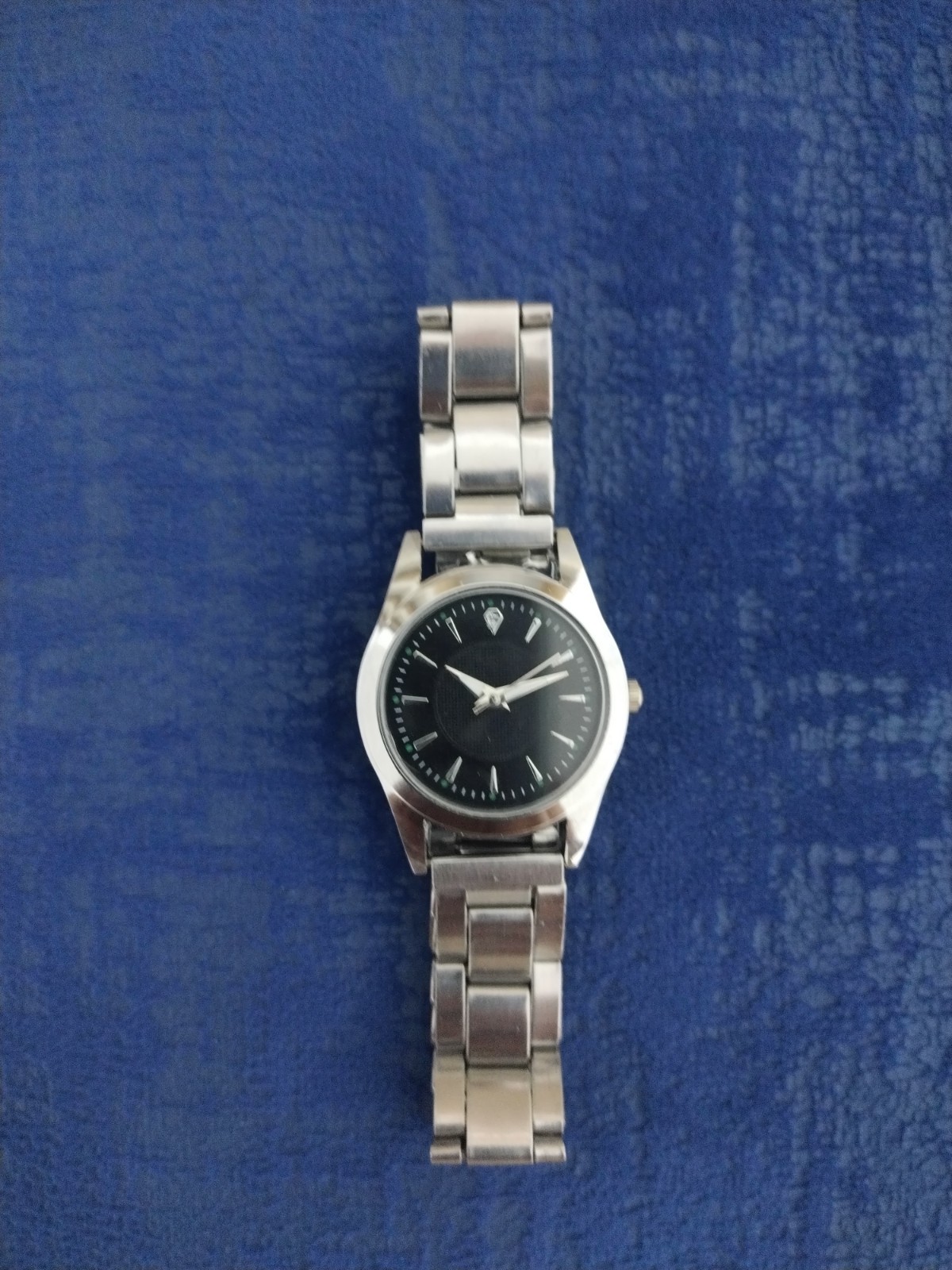 Silver Stainless Steel Watch Black Dial Quartz Casual Men Women Fashion Wristwat