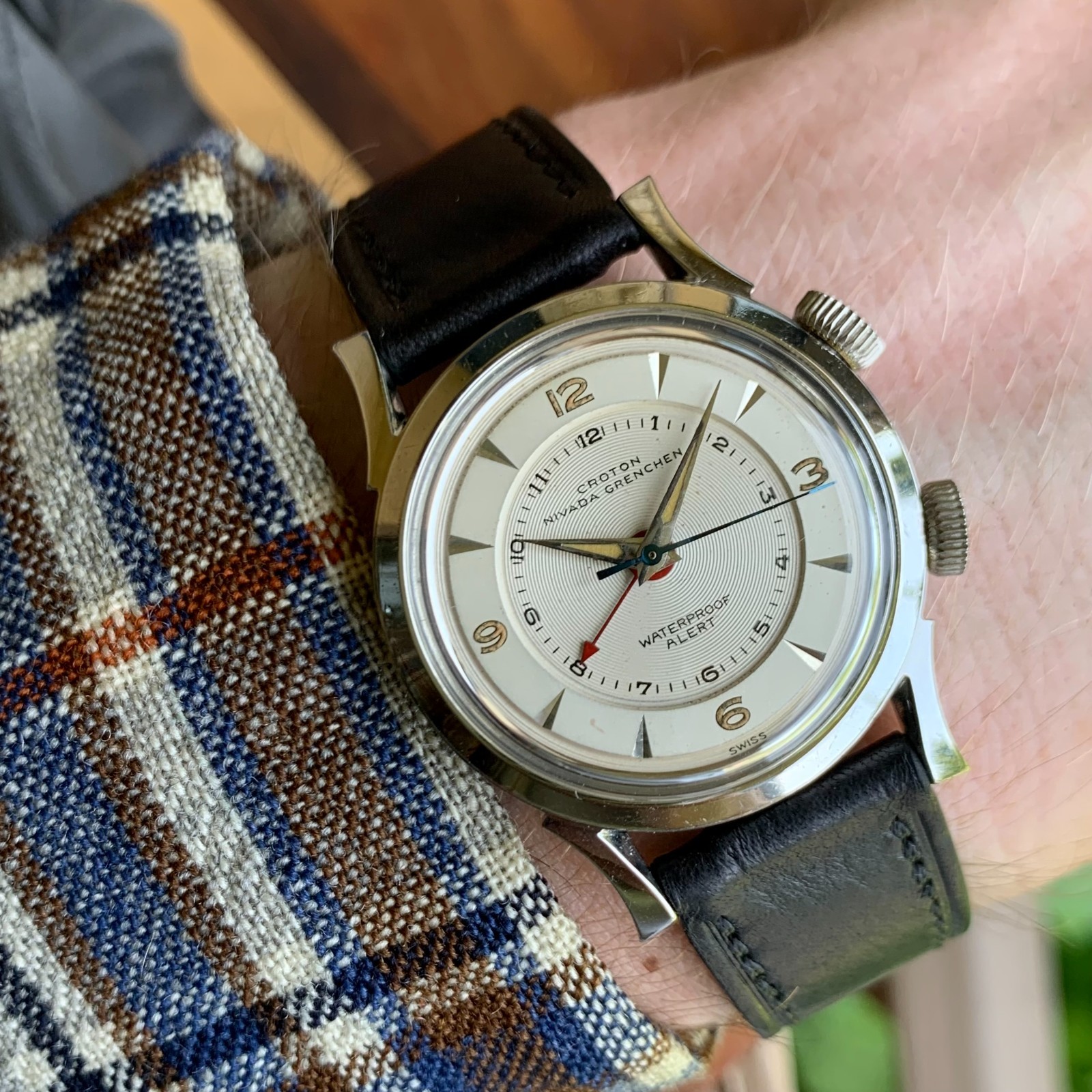 Nivada Grenchen Alert Alarm Ref. 52 25900 Stainless Steel Wristwatch – Serviced