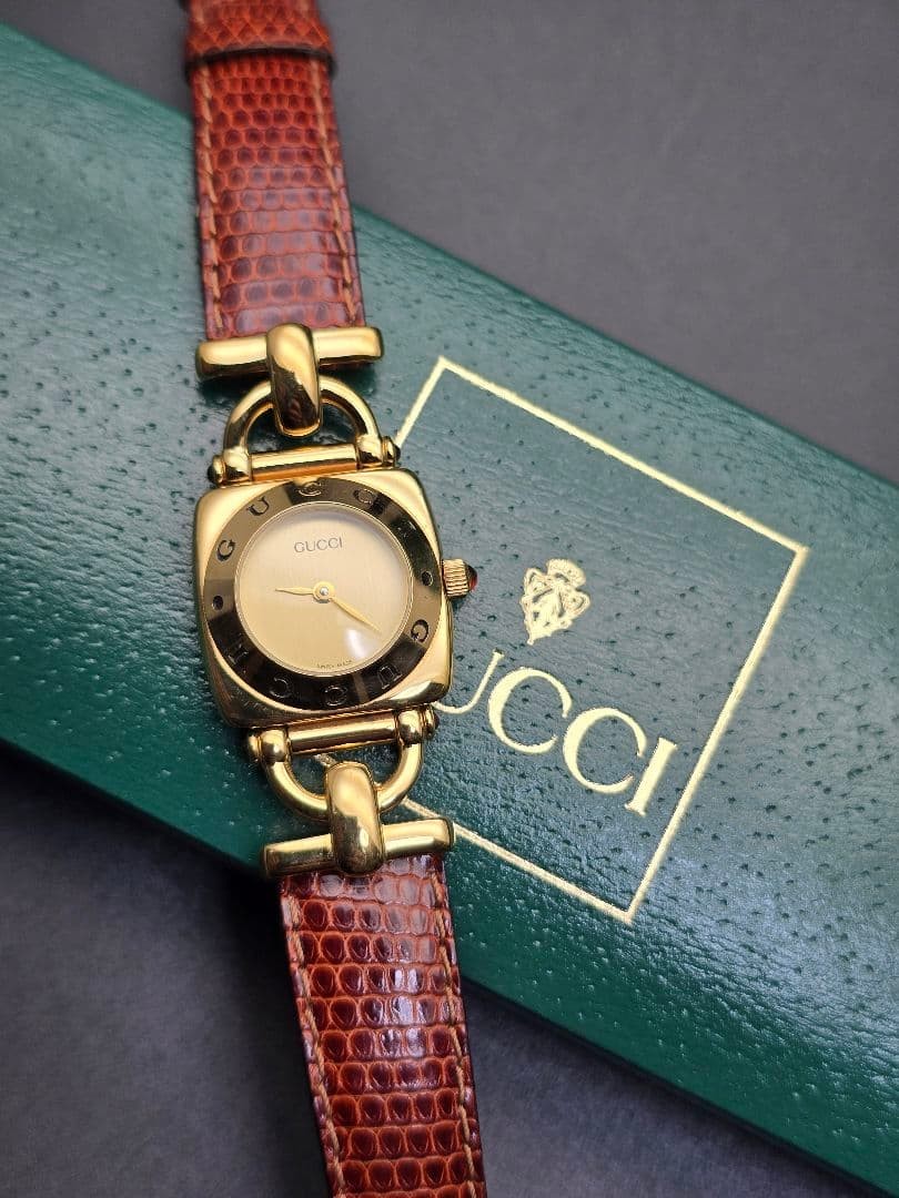 GUCCI 6300L Horsebit Gold Wristwatch