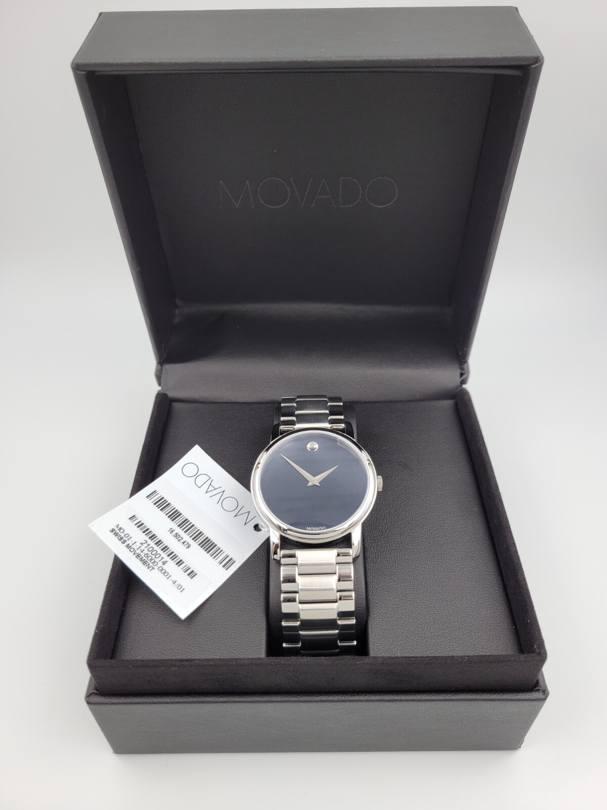 Movado Classic Museum Men’s Black Dial Swiss Quartz Watch – 2100014 ($895 MSRP)