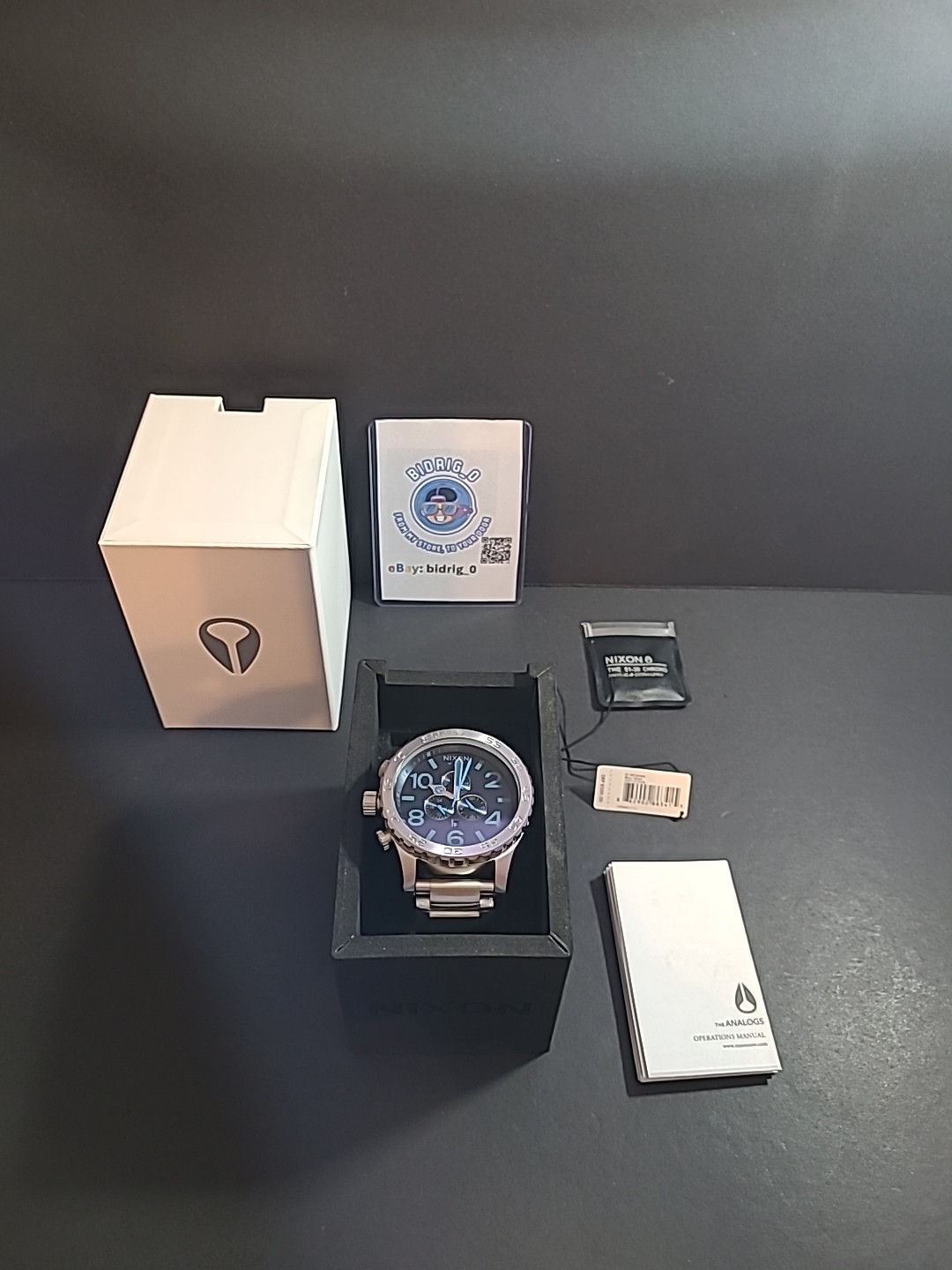 NIXON 51-30 CHRONO quartz men’s chrono watch A083-2219 Blue/Silver