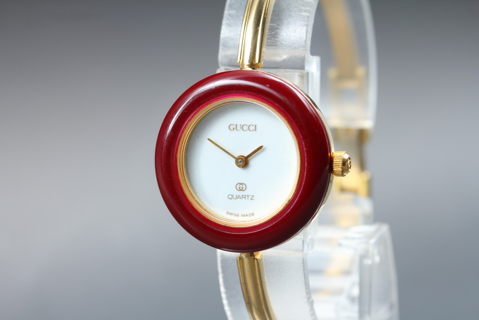 [Exc+5] Gucci Change Bezel 1100L Quartz Burgundy Women’s Vintage Luxury Watch