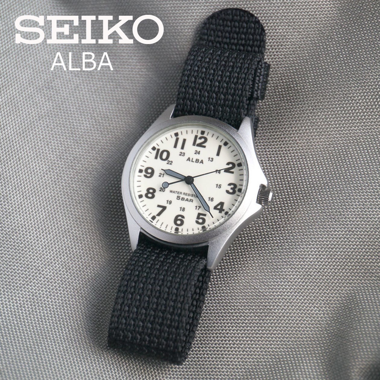 SEIKO ALBA Quartz Full Luminous Dial Field Watch AQPK401 Japanese Domestic Model