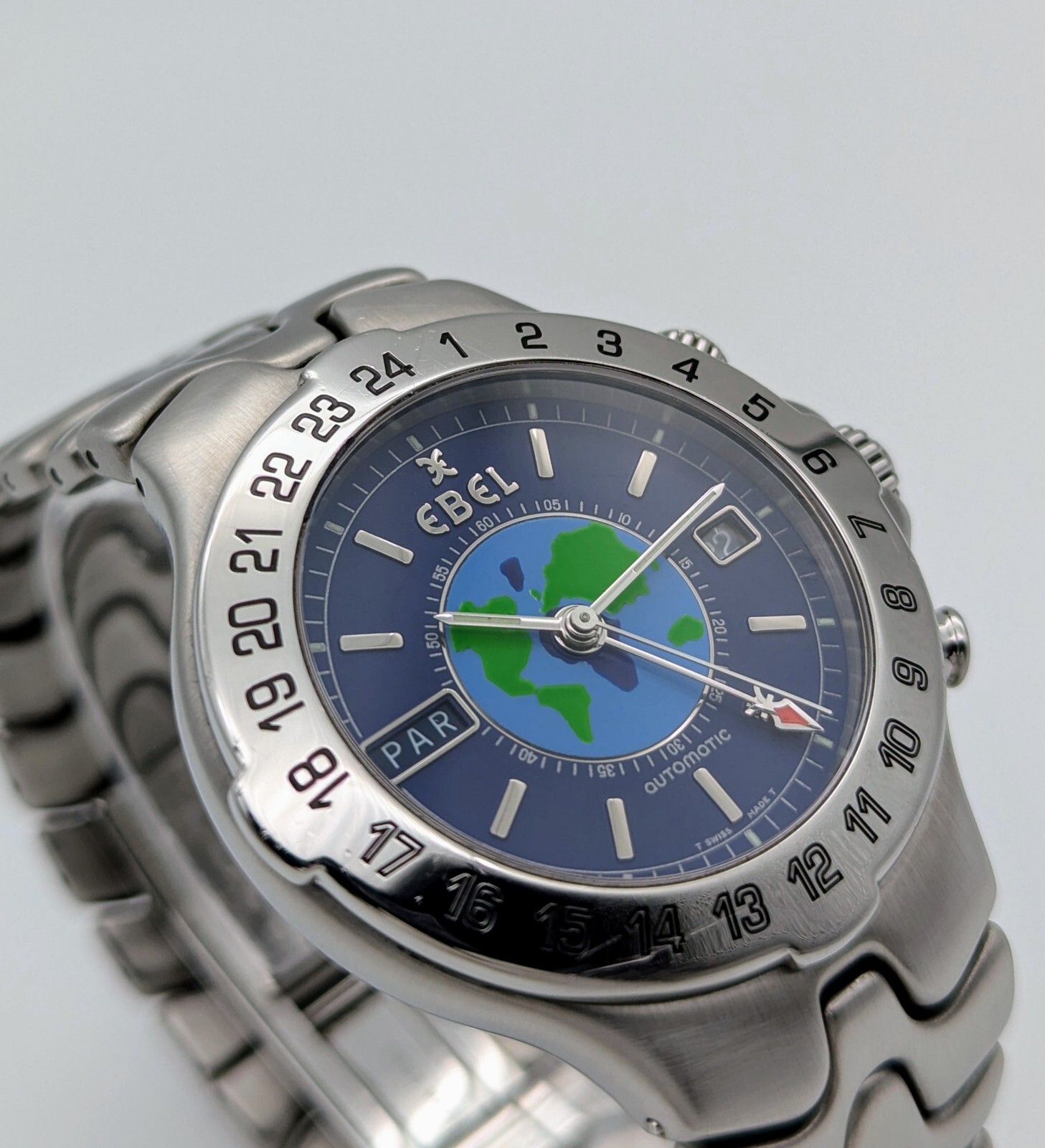 Ebel Sportwave Meridian Automatic World Timer Stainless Steel Ø1 9/16in Uhr 32